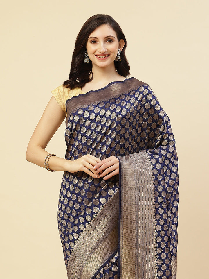 Zari Booti Border Woven Art Handloom Saree