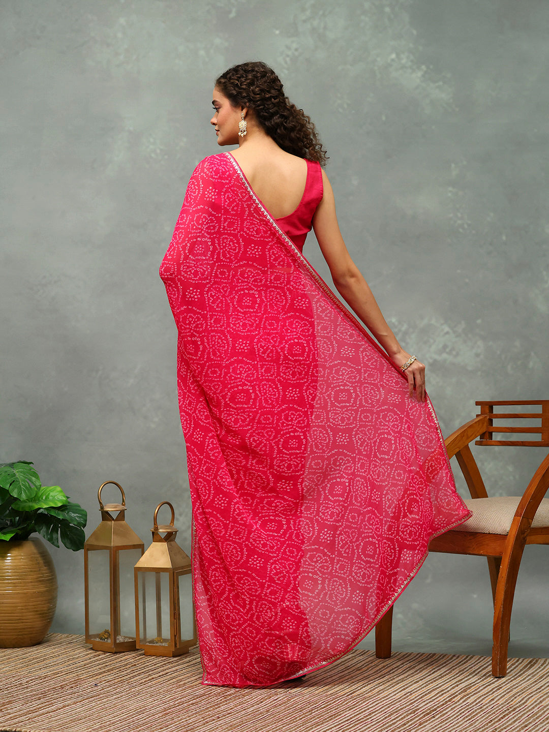 Bandhani Printed Georgette Saree