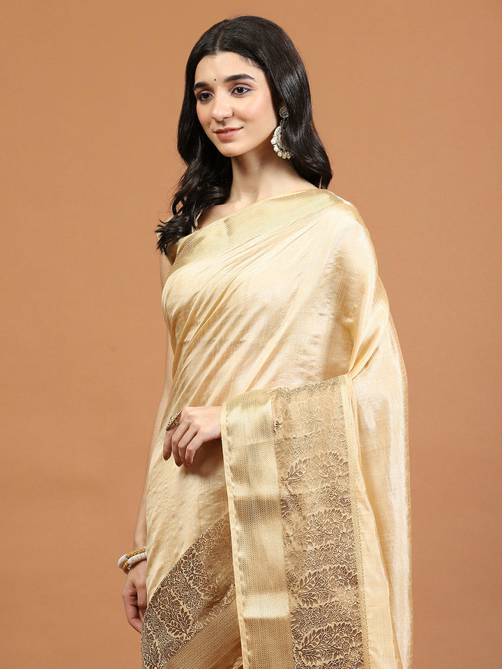 Zari Border Booti Art Silk Woven Saree