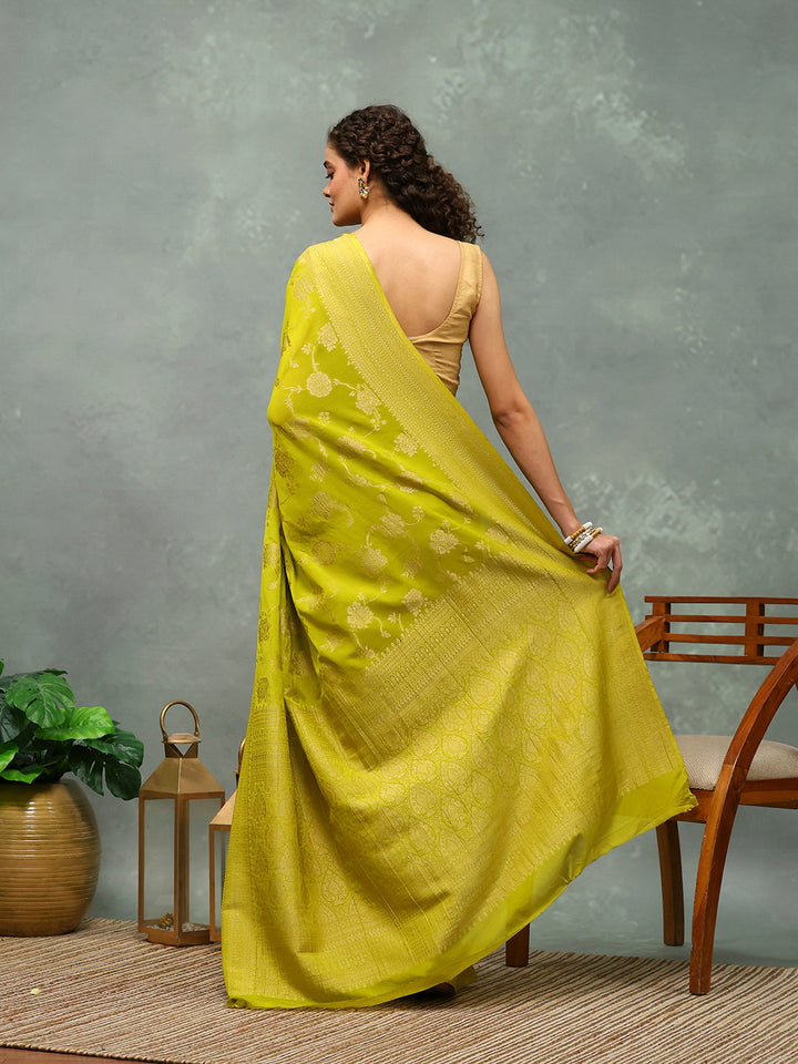 Woven Border Georgette Saree
