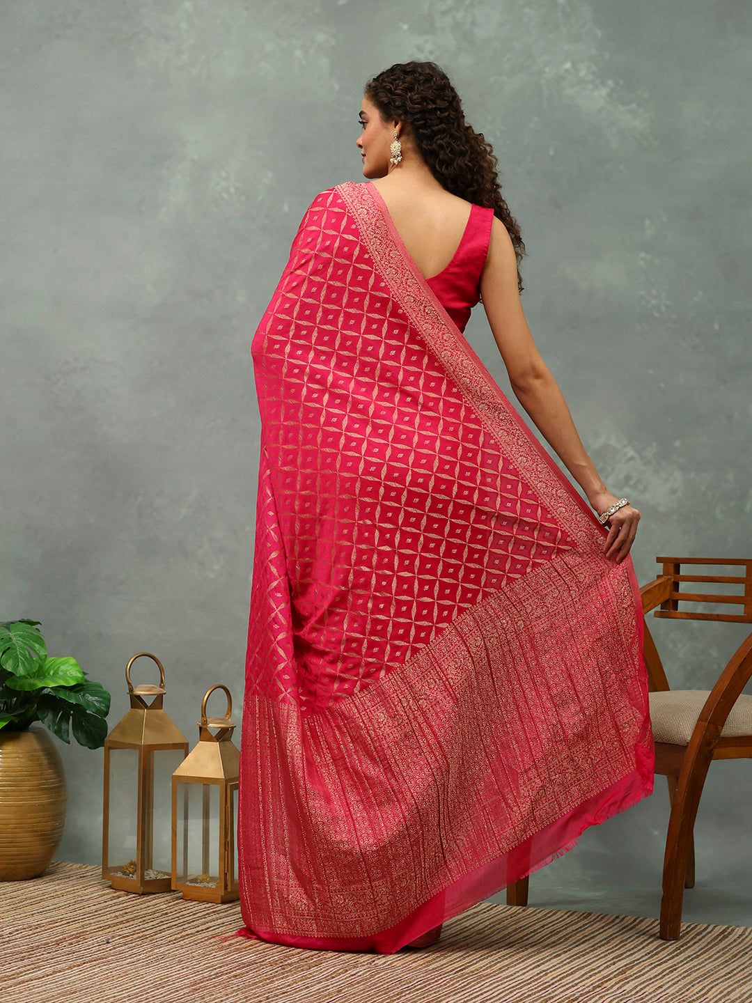 Woven Jaal Georgette Saree