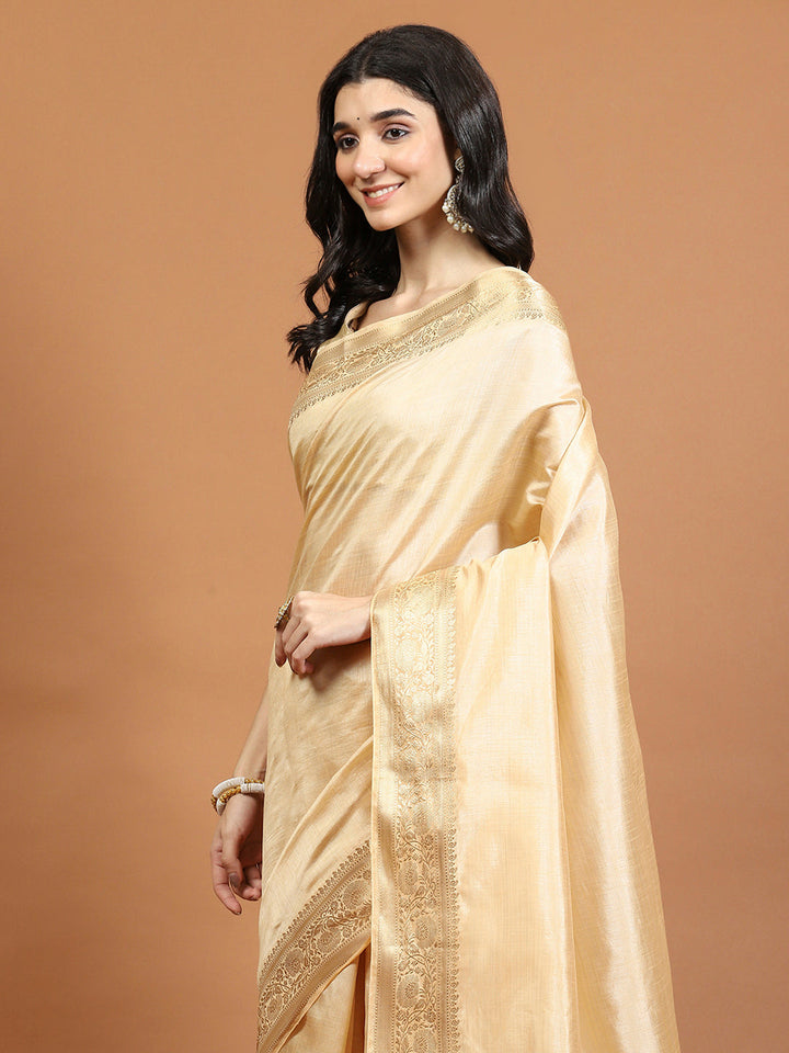Zari Border Booti Art Silk Woven Saree