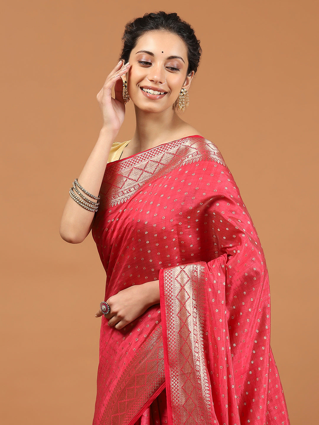 Zari Border Woven Art Silk Saree