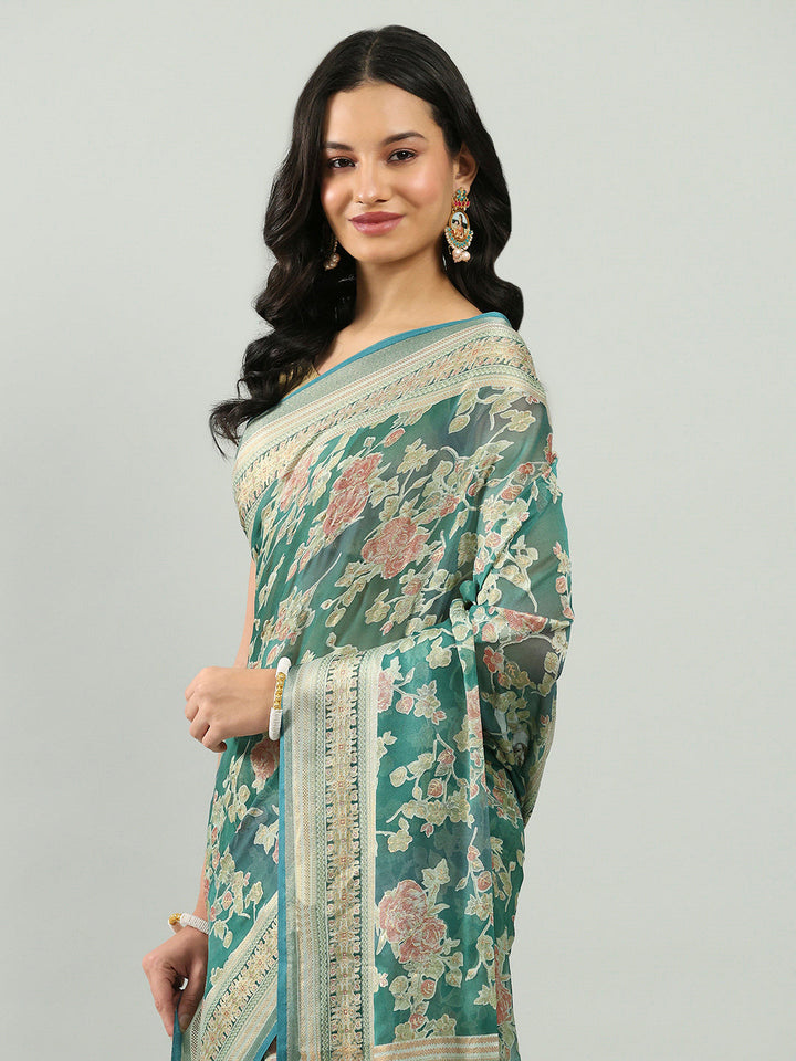 Digital Printed Georgette Saree