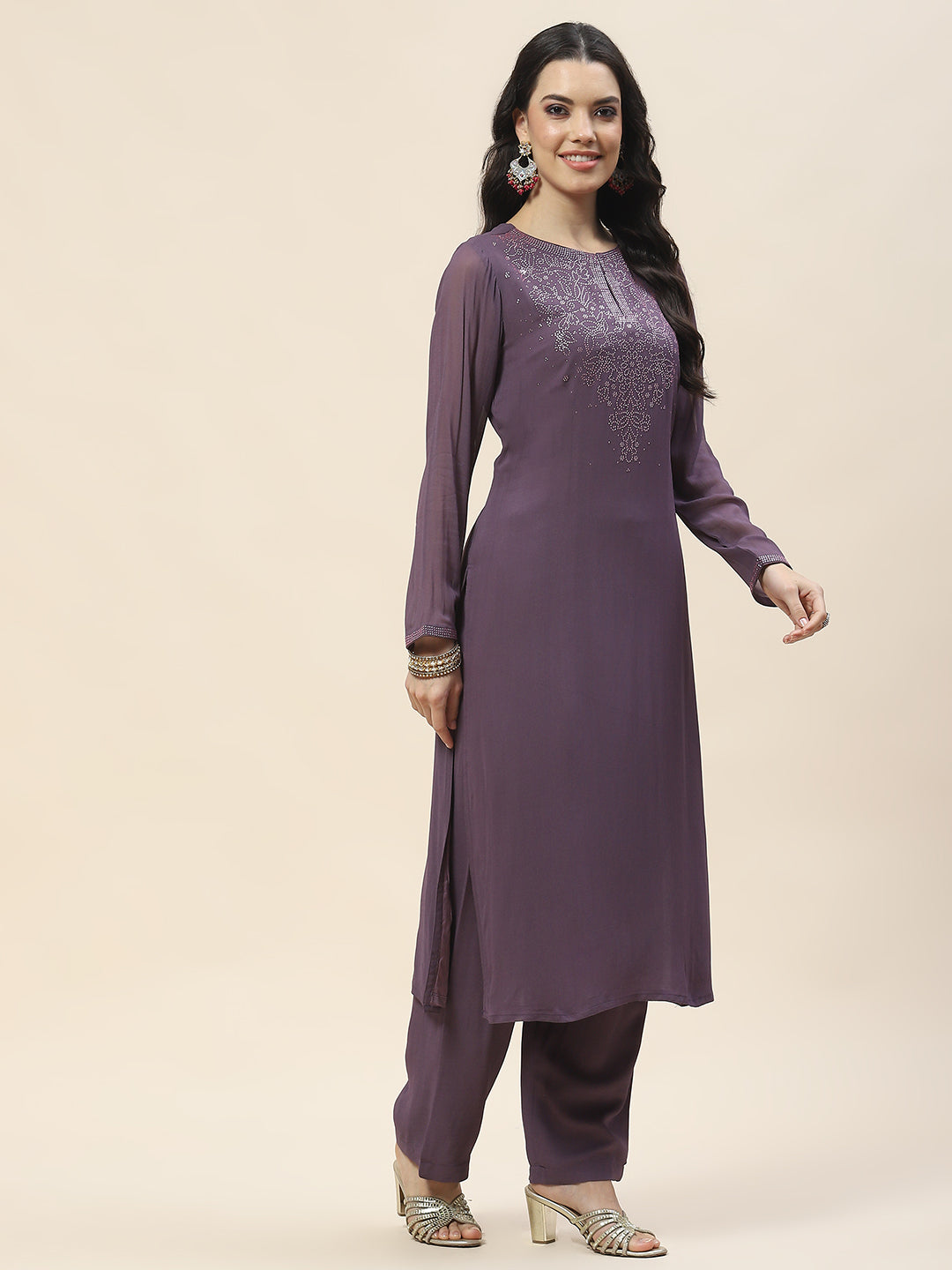 Georgette Suit Set With Net Dupatta