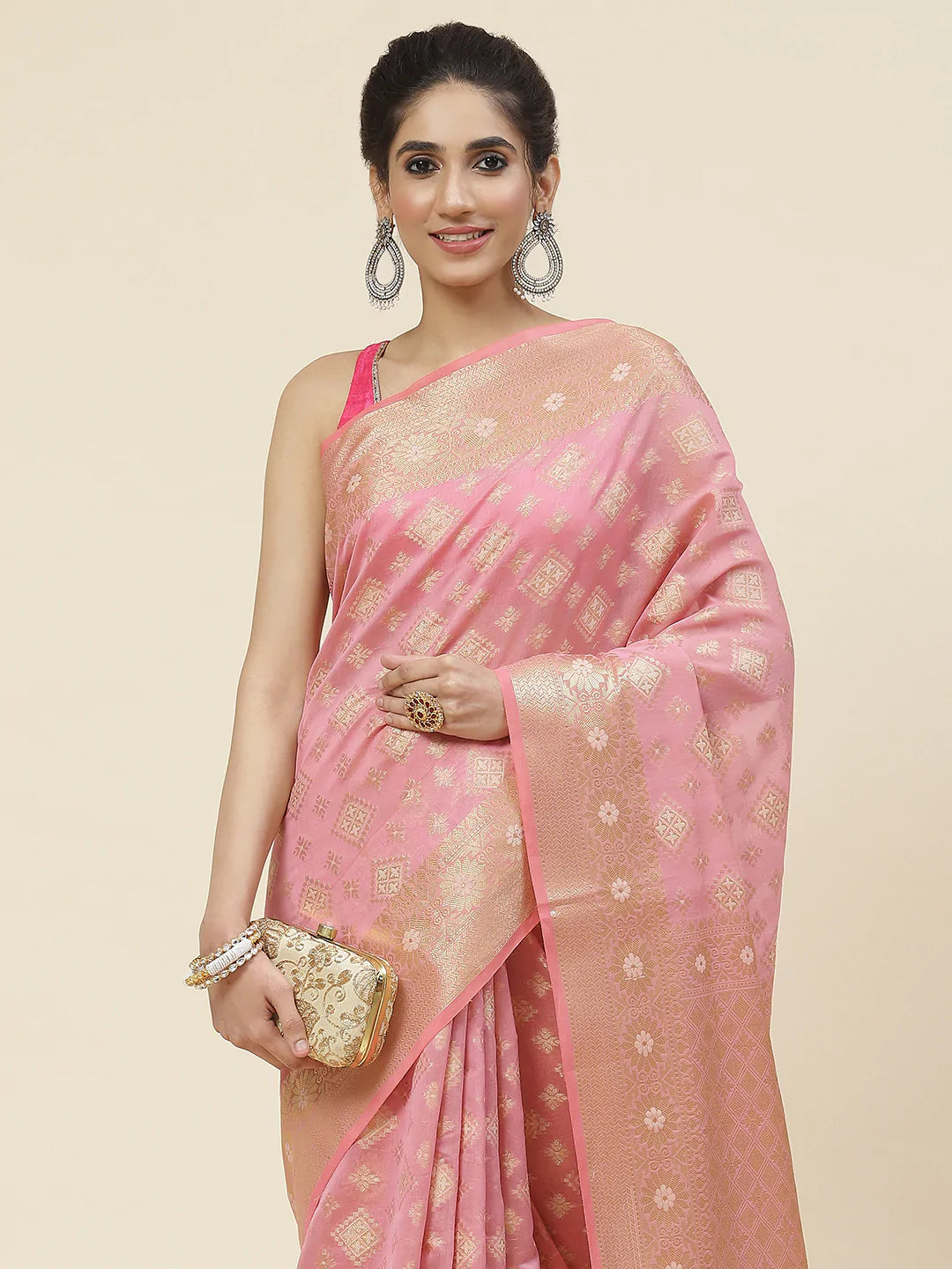 Zari Booti Cotton Woven Saree