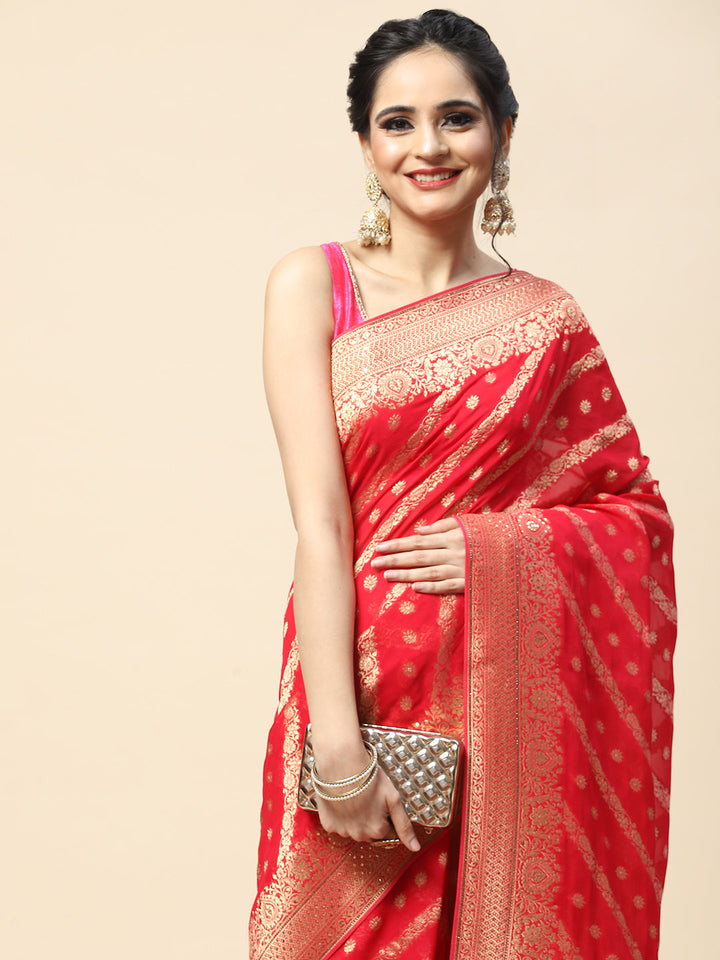 Swarovski Embroidered Georgette Saree