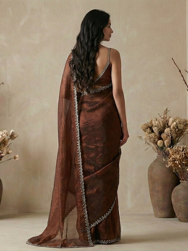 Embroidered Organza Saree