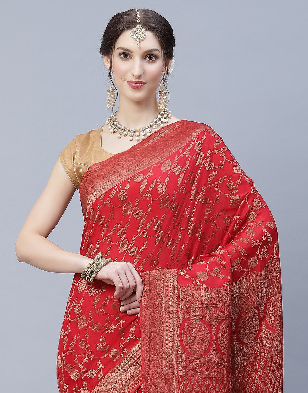 Antiq Zari Jaal Crepe Saree