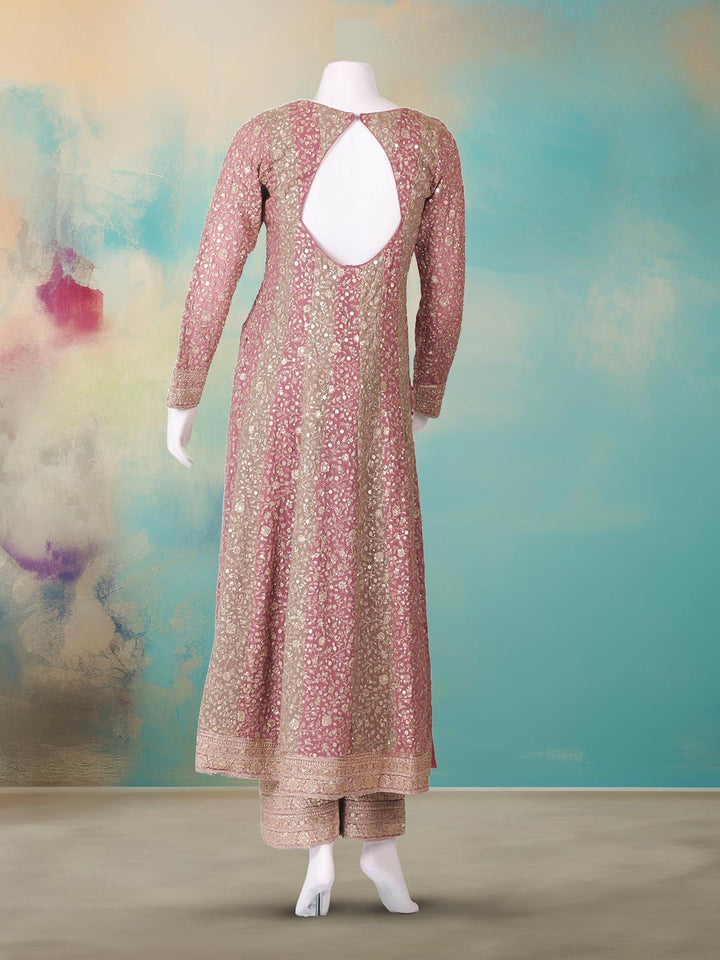 Embroidered Georgette Kurta With Pant &amp; Dupatta