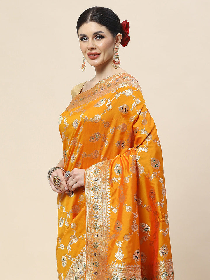 Zari Jaal Woven Art Silk Banarsi Saree
