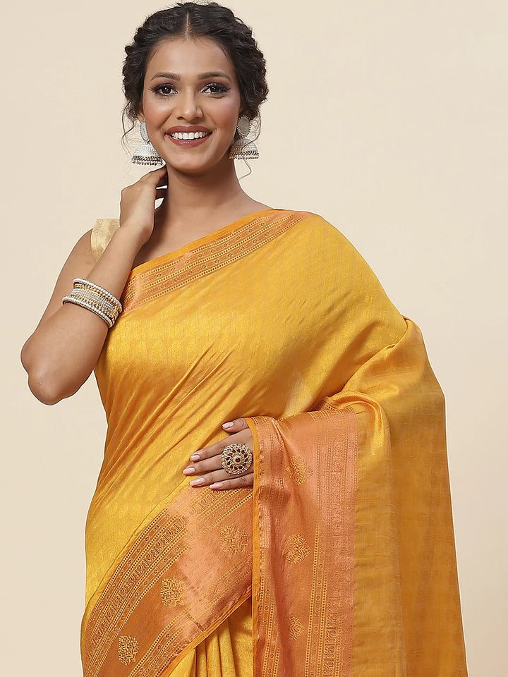 Plain Zari Border Handloom Woven Saree