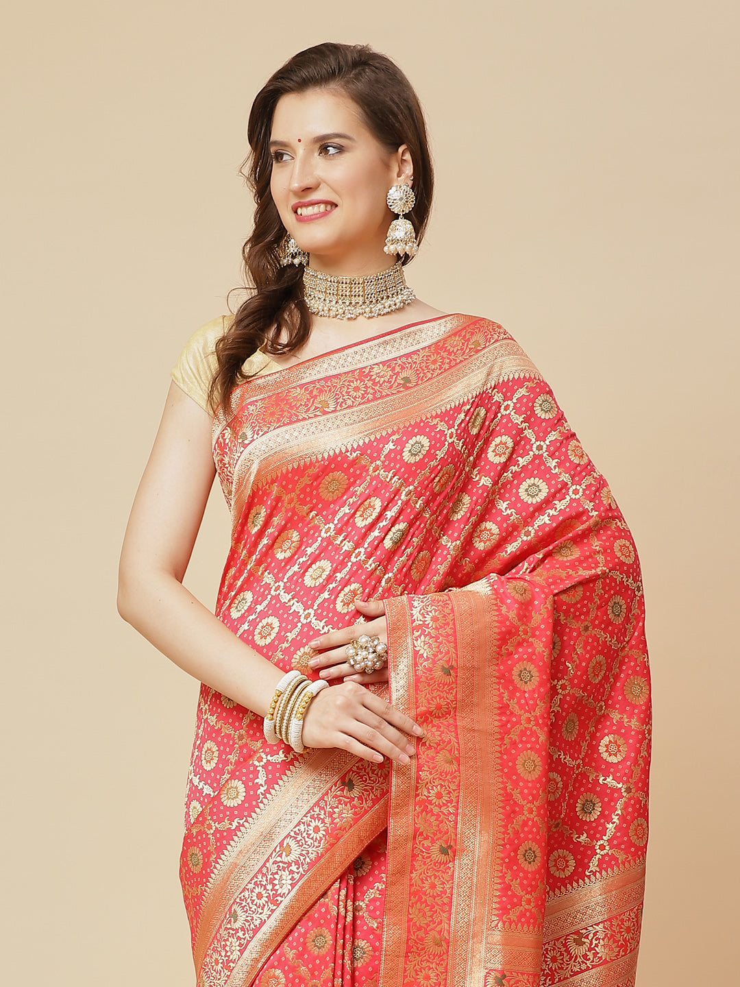Zari Jaal Art Handloom Woven Saree