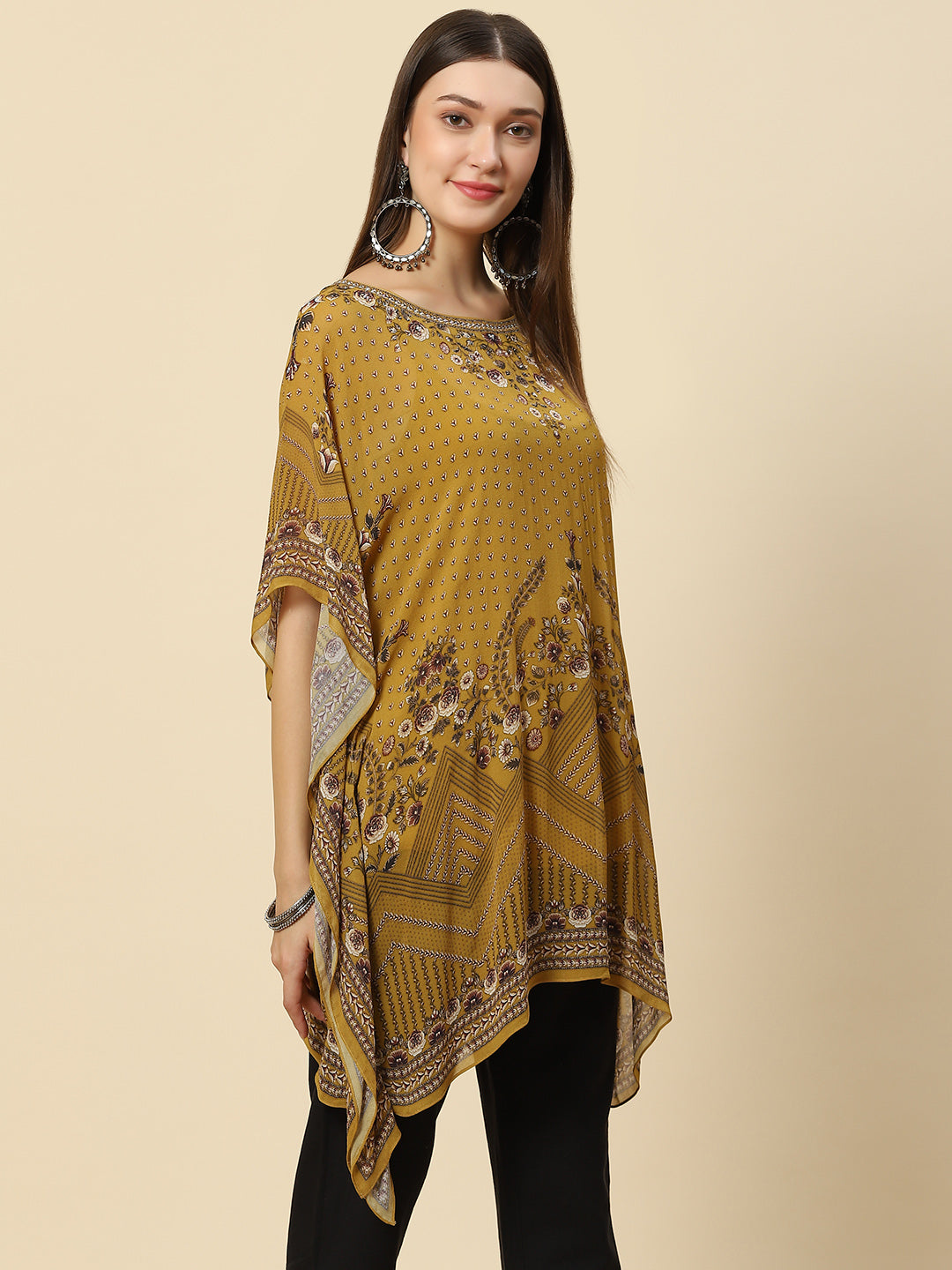 Digital Printed Georgette Kaftan Kurta