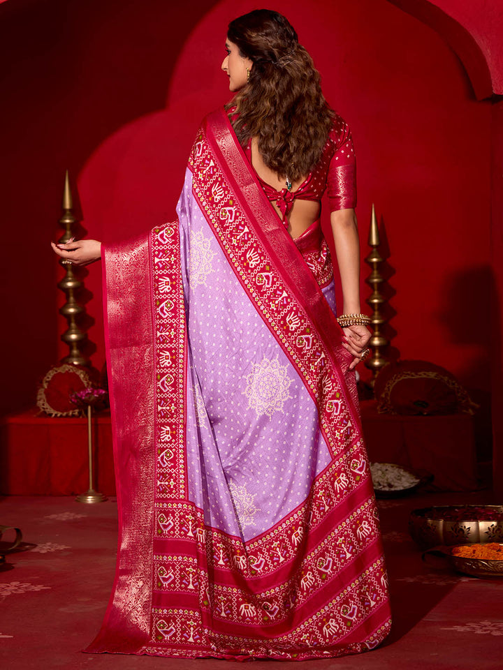 Bandhani Printed Art Silk Saree