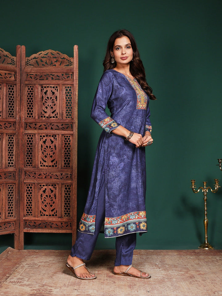 Floral Printed Muslin Kurta With Pant &amp; Dupatta