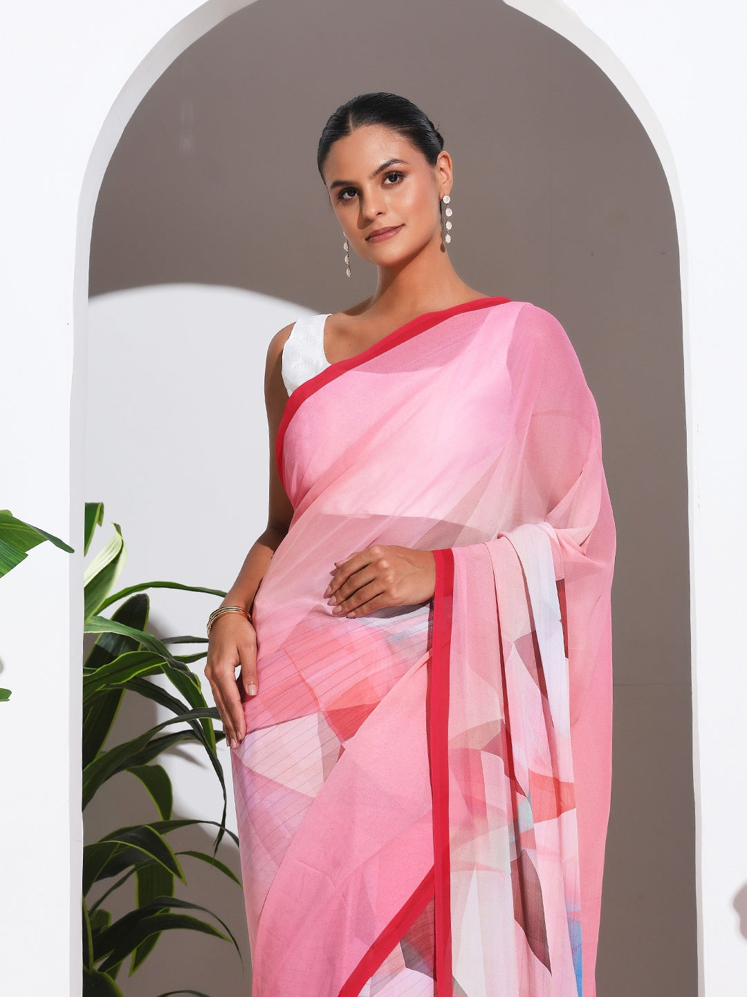 Floral Printed Georgette Saree