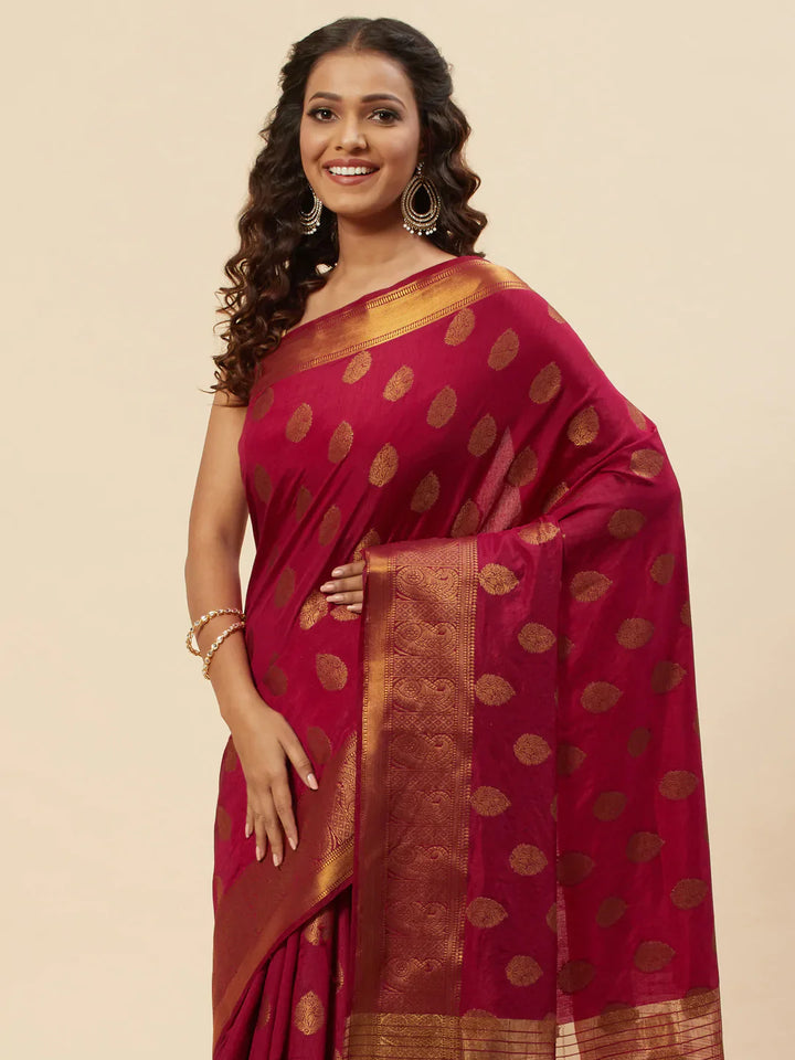 Zari Border Booti Handloom Woven Saree