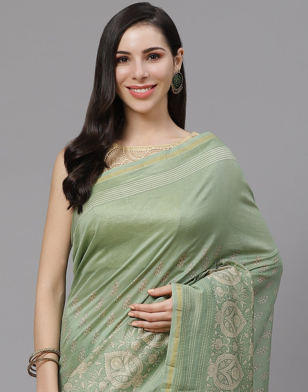 Kantha  Border Printed Cotton Saree