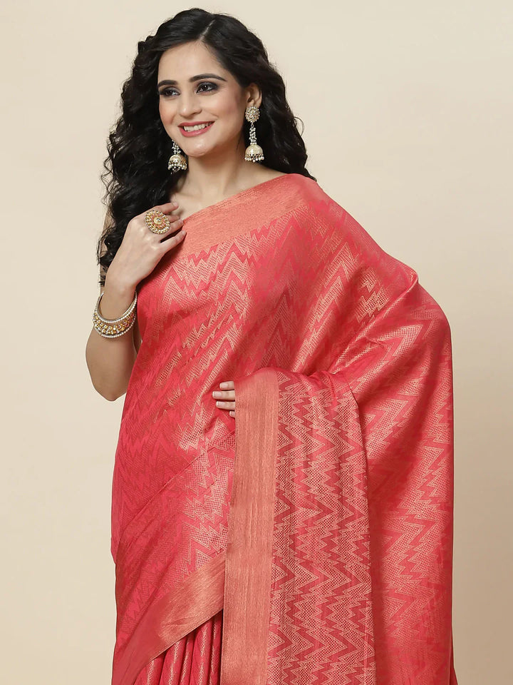 Brocade Zari Jaal Handloom Woven Saree