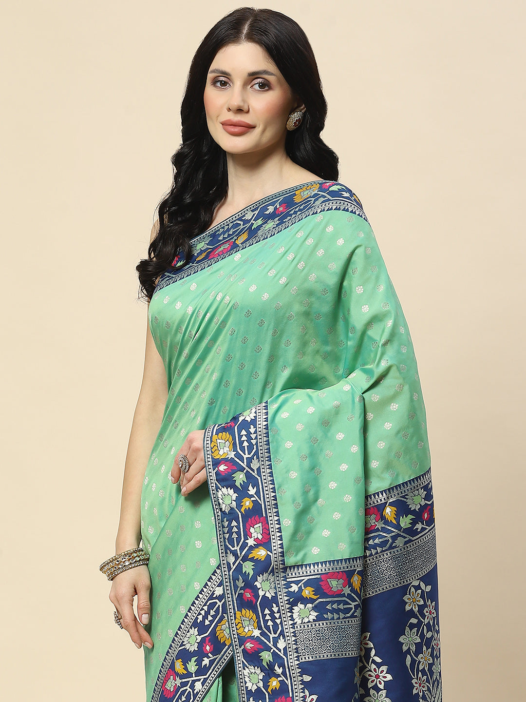 Zari Booti Woven Art Silk Banarsi Saree