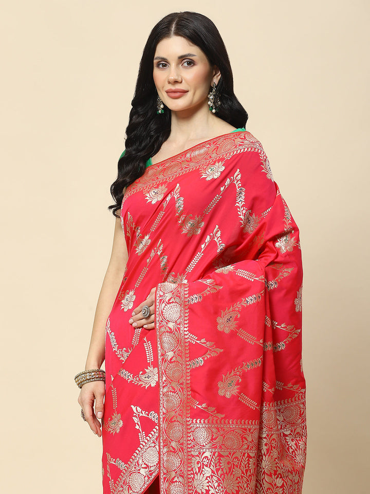 Zari Jaal Woven Art Silk Banarsi Saree
