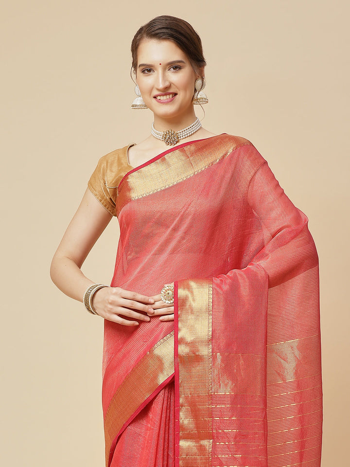 Zari Jaal Cotton Woven Saree