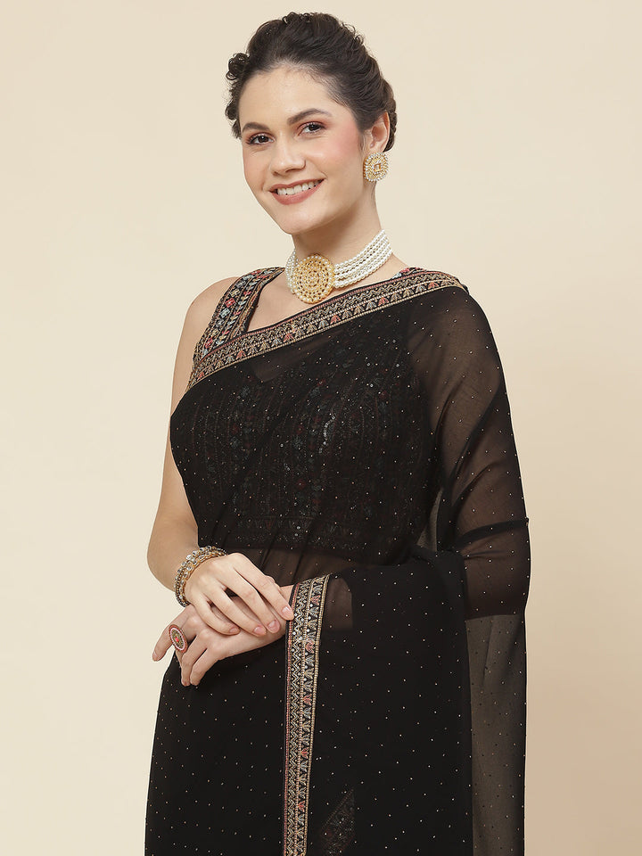 Embroidered Georgette Saree