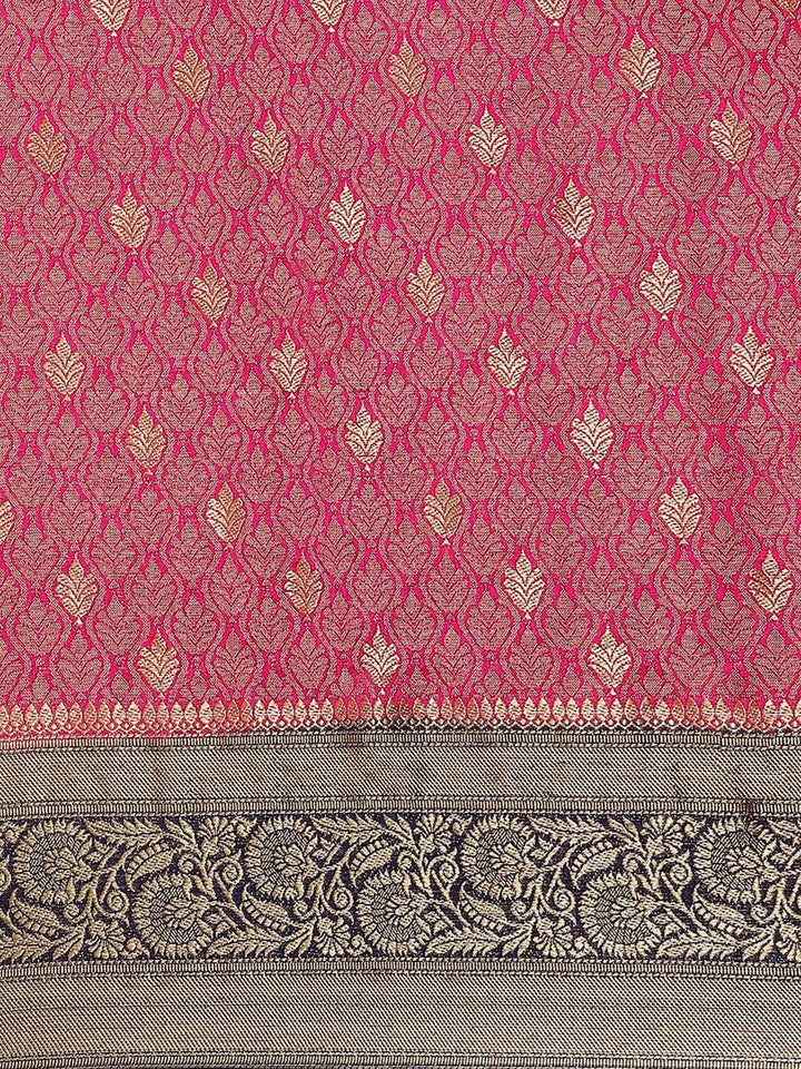 Brocade Zari Booti Art Handloom Woven Saree