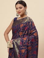 Floral Zari Jaal Handloom Woven Saree