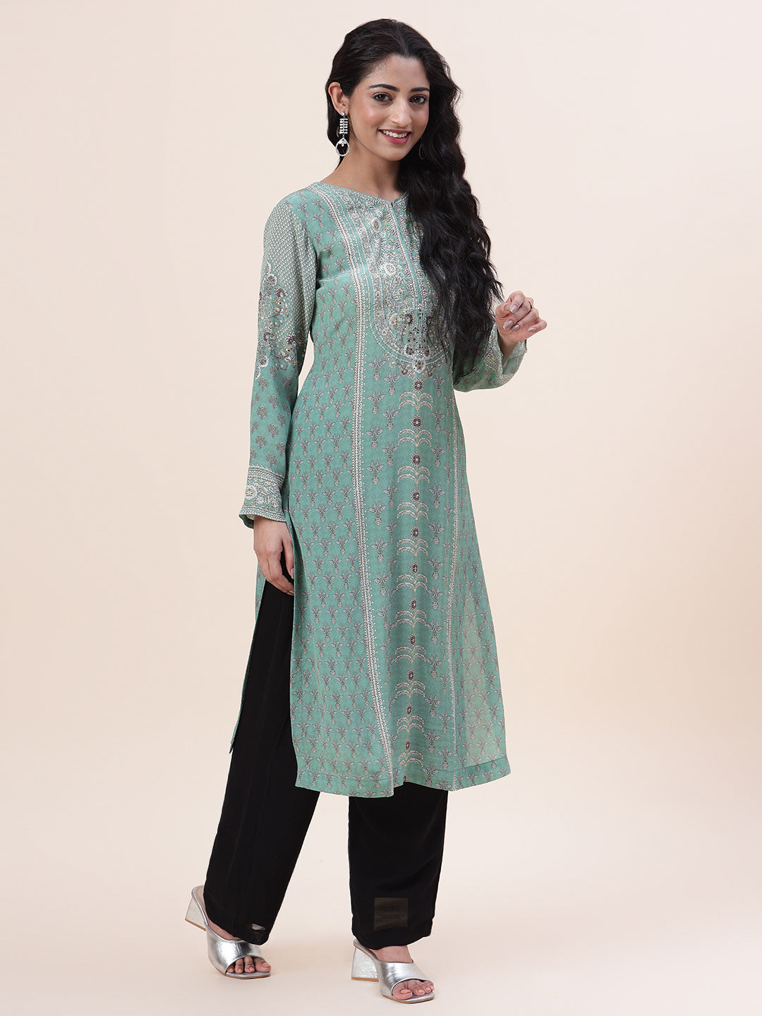 Digital Printed Crepe Kurta