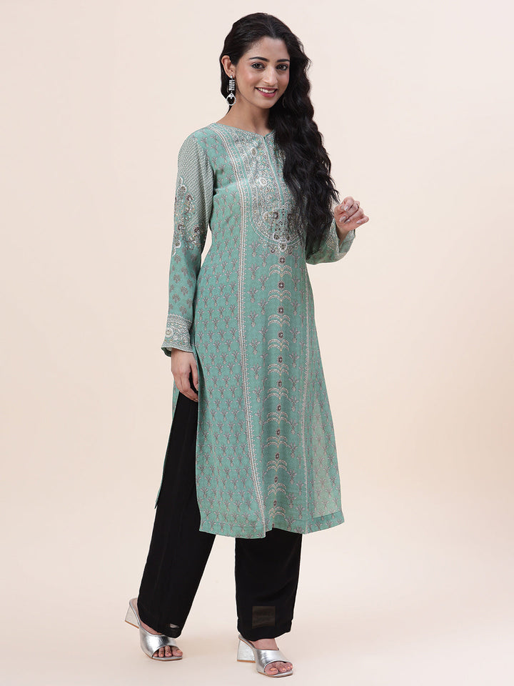 Digital Printed Crepe Kurta