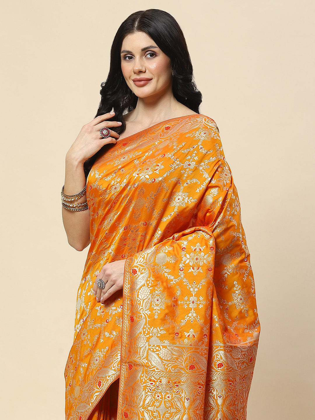 Zari Jaal Woven Art Silk Banarsi Saree