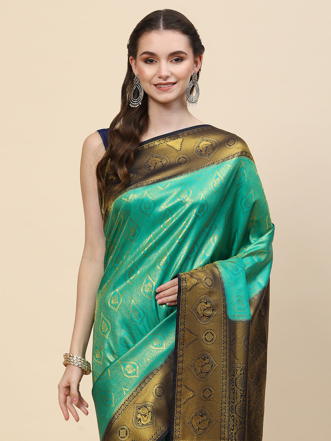Brocade Zari Jaal Handloom Woven Saree