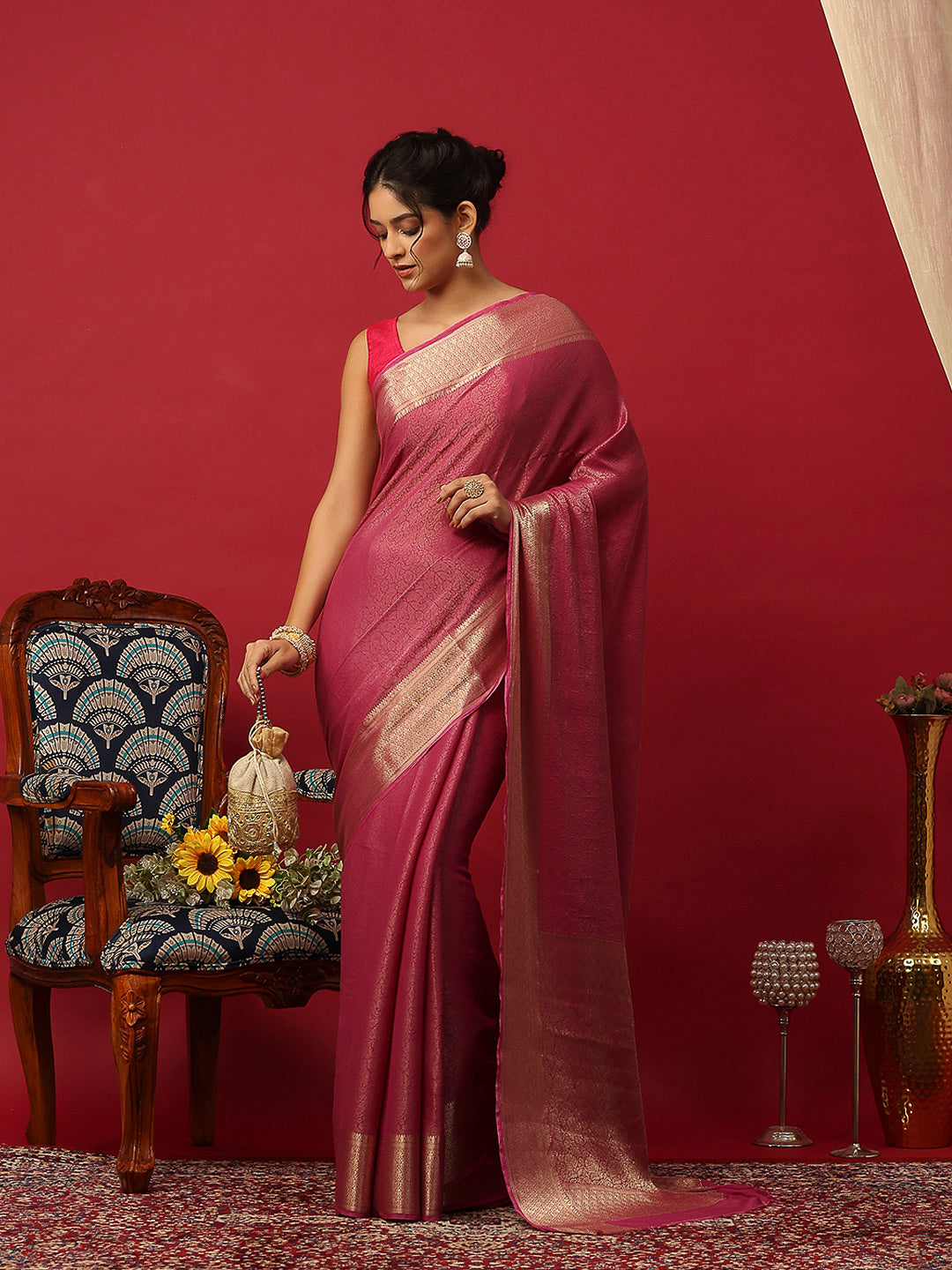 Plain Georgette Saree