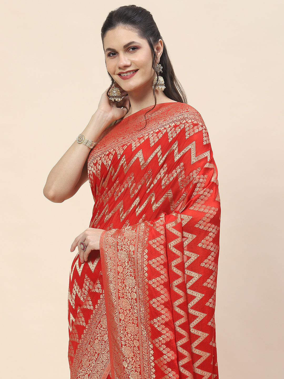 Zari Jaal Woven Georgette Saree