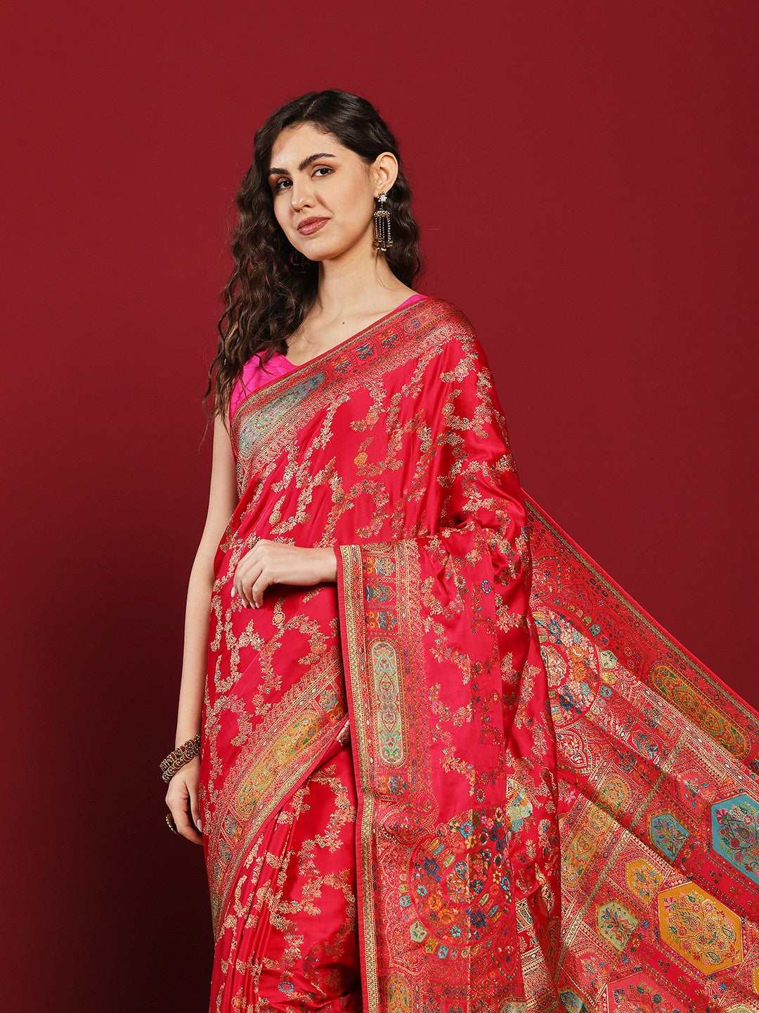 Woven Design Satin Saree