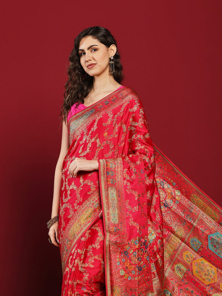 Woven Design Satin Saree