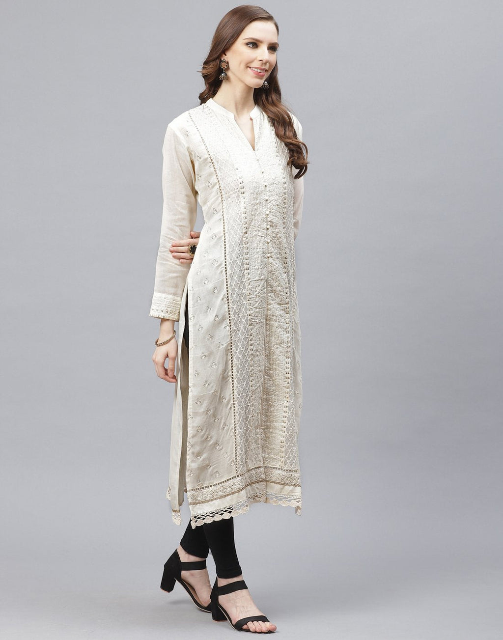 Cotton Cream Kurti