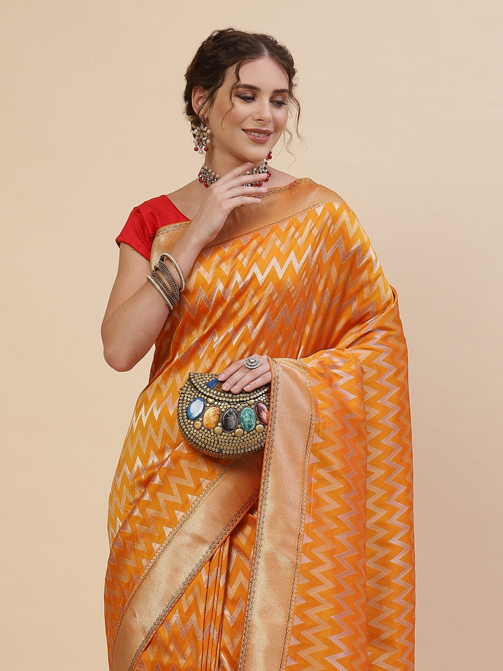 Zig Zag Banarasi Embroidered Saree