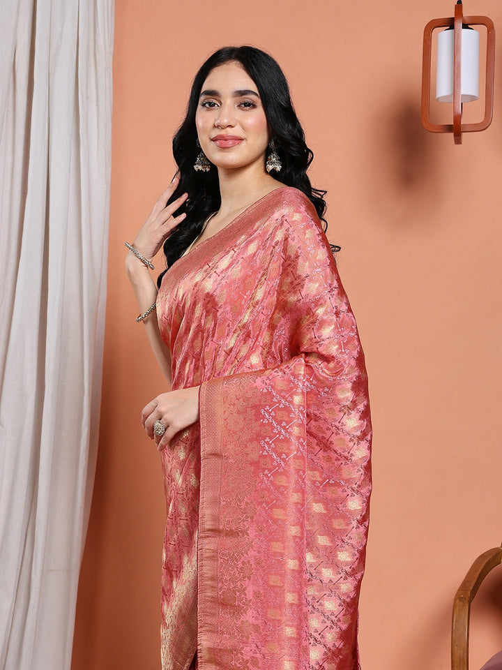 Woven Design Satin Saree