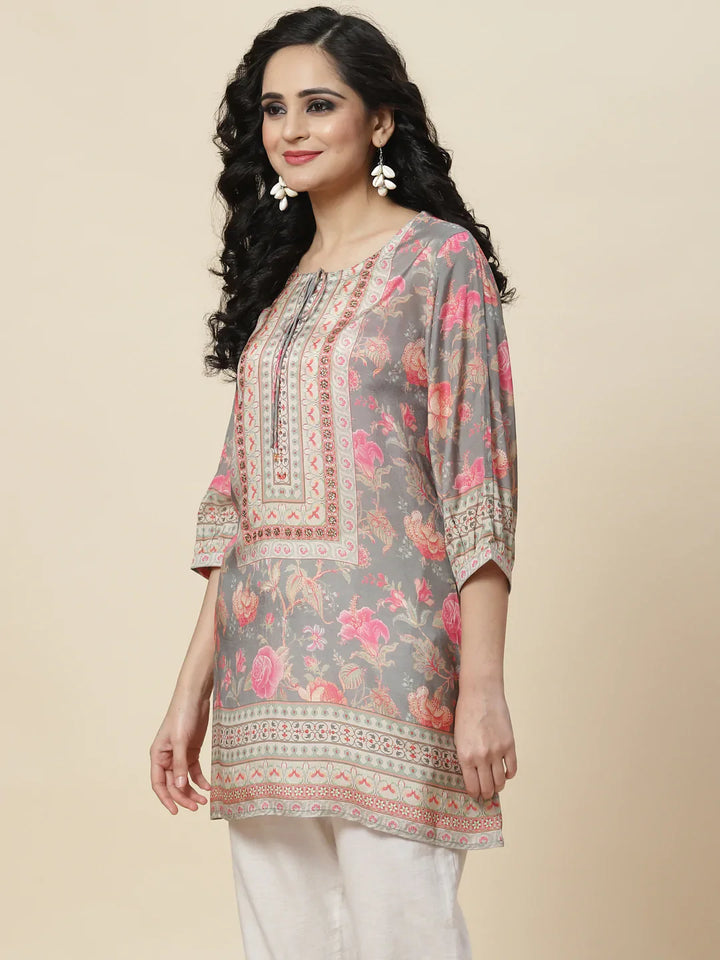 Floral Digital Printed Crepe Kurti