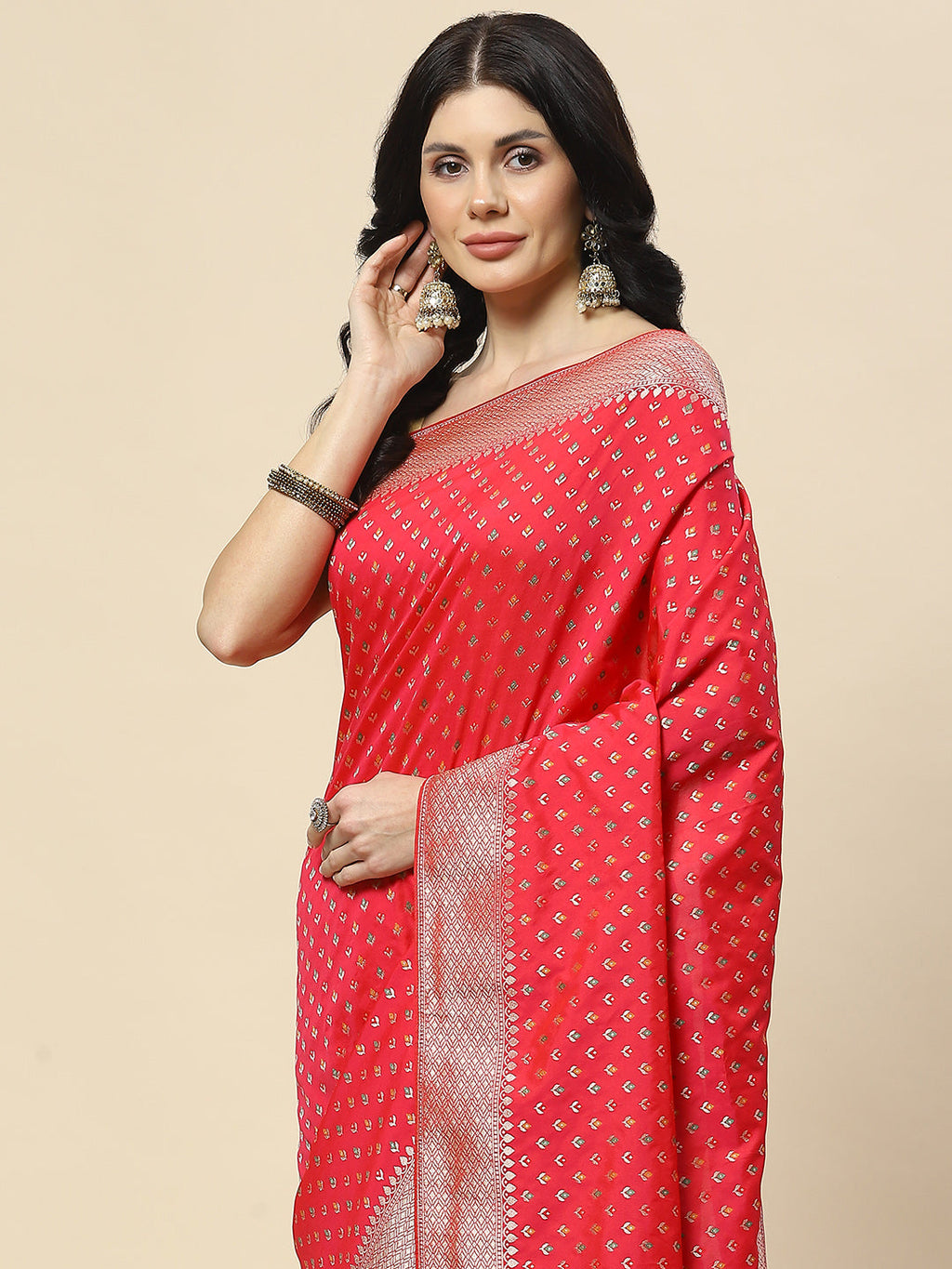 Zari Booti Woven Art Silk Banarsi Saree