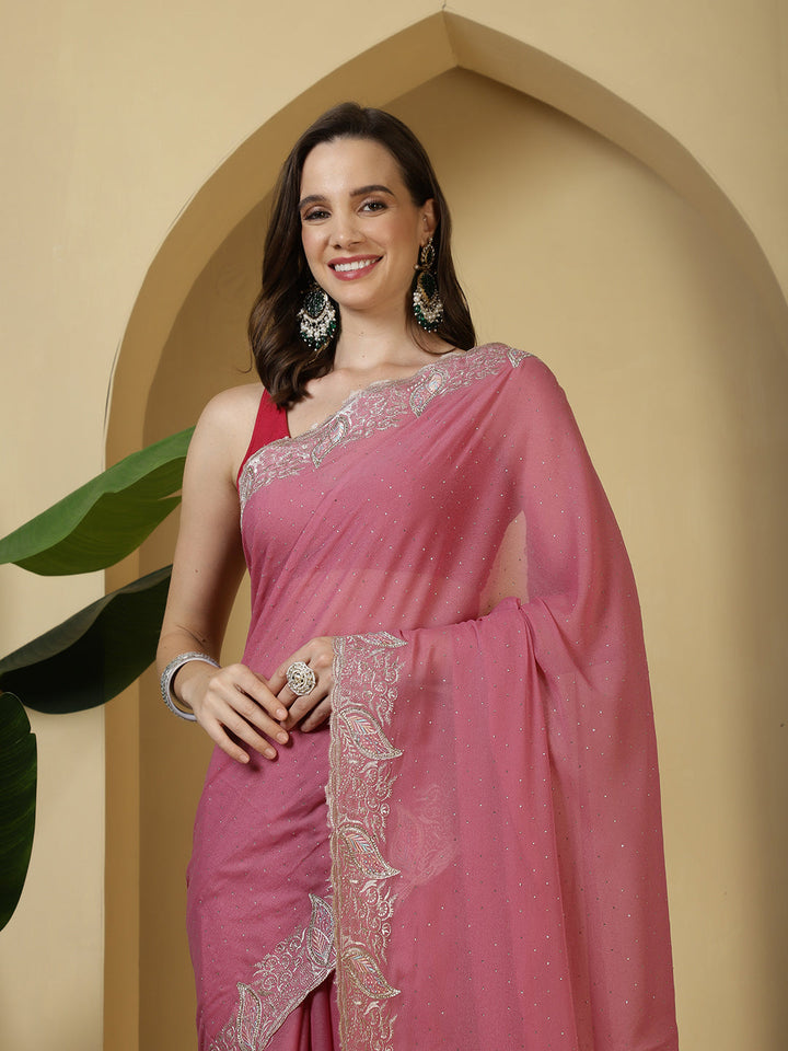 Sequence Work Georgette Saree
