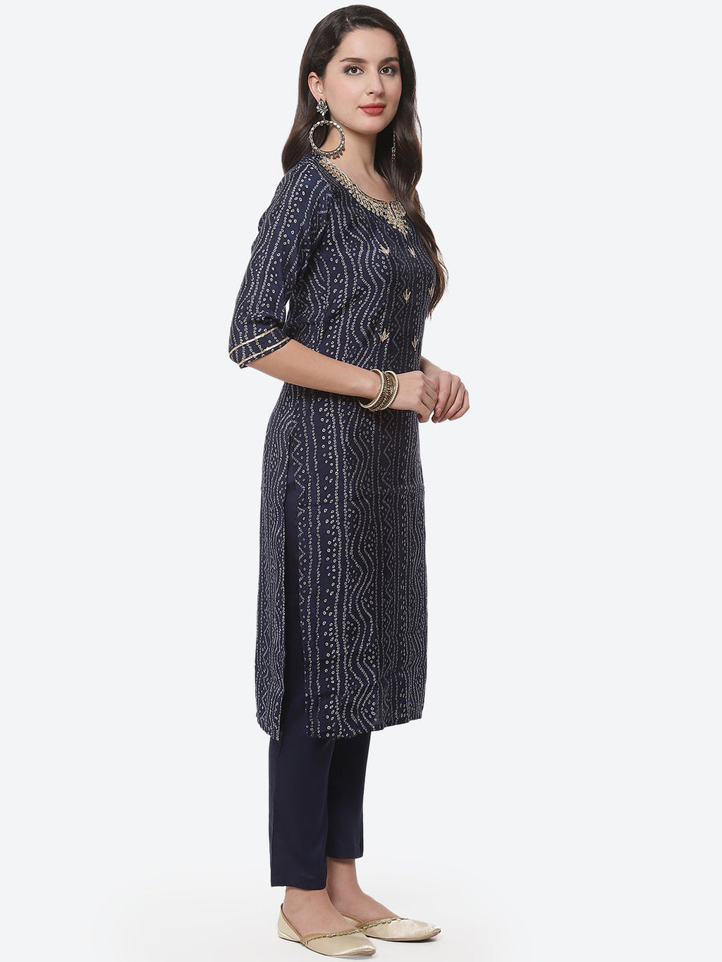 Cotton Muslin Printed Kurti With Pant And Dupatta
