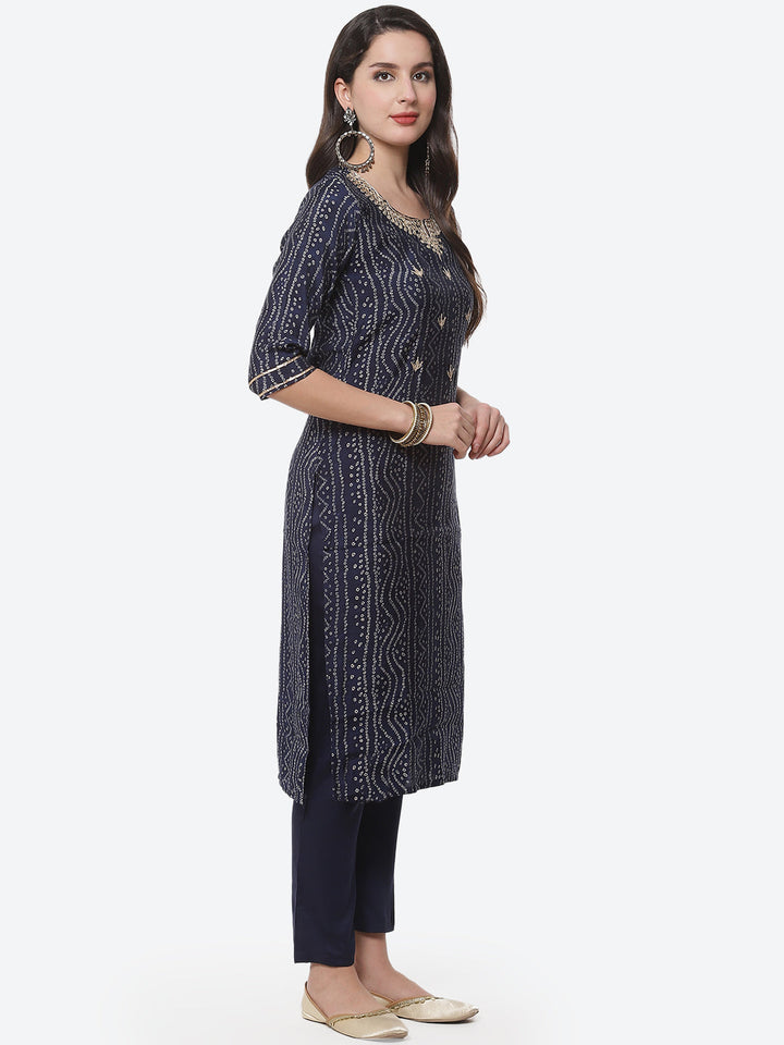 Cotton Muslin Printed Kurti With Pant And Dupatta