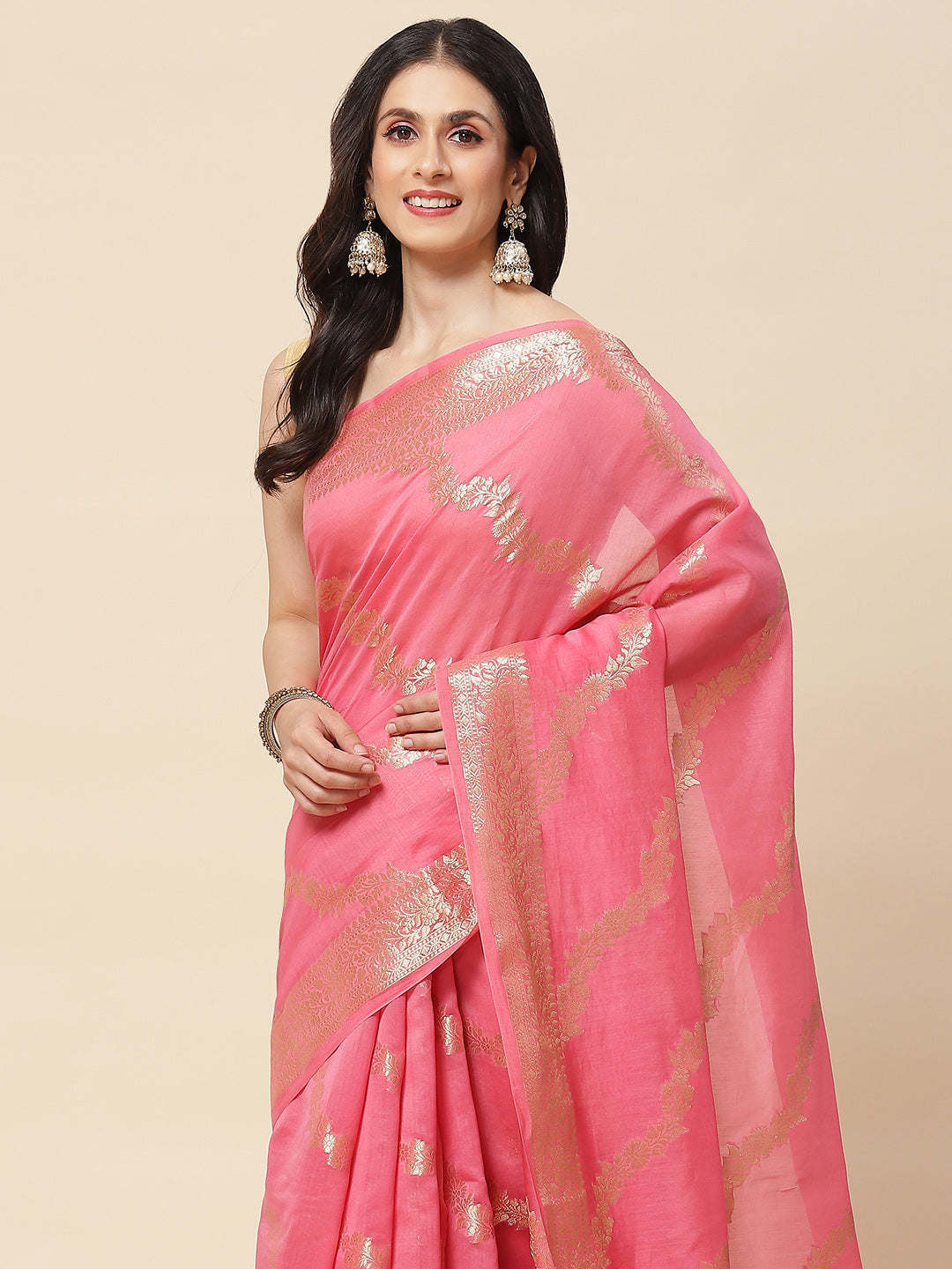 Zari Jaal Woven Cotton Saree