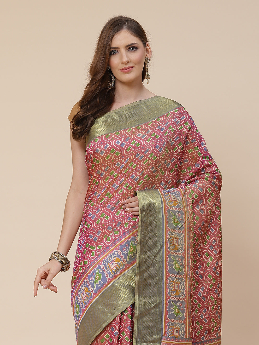 Patola Art Handloom Printed Saree