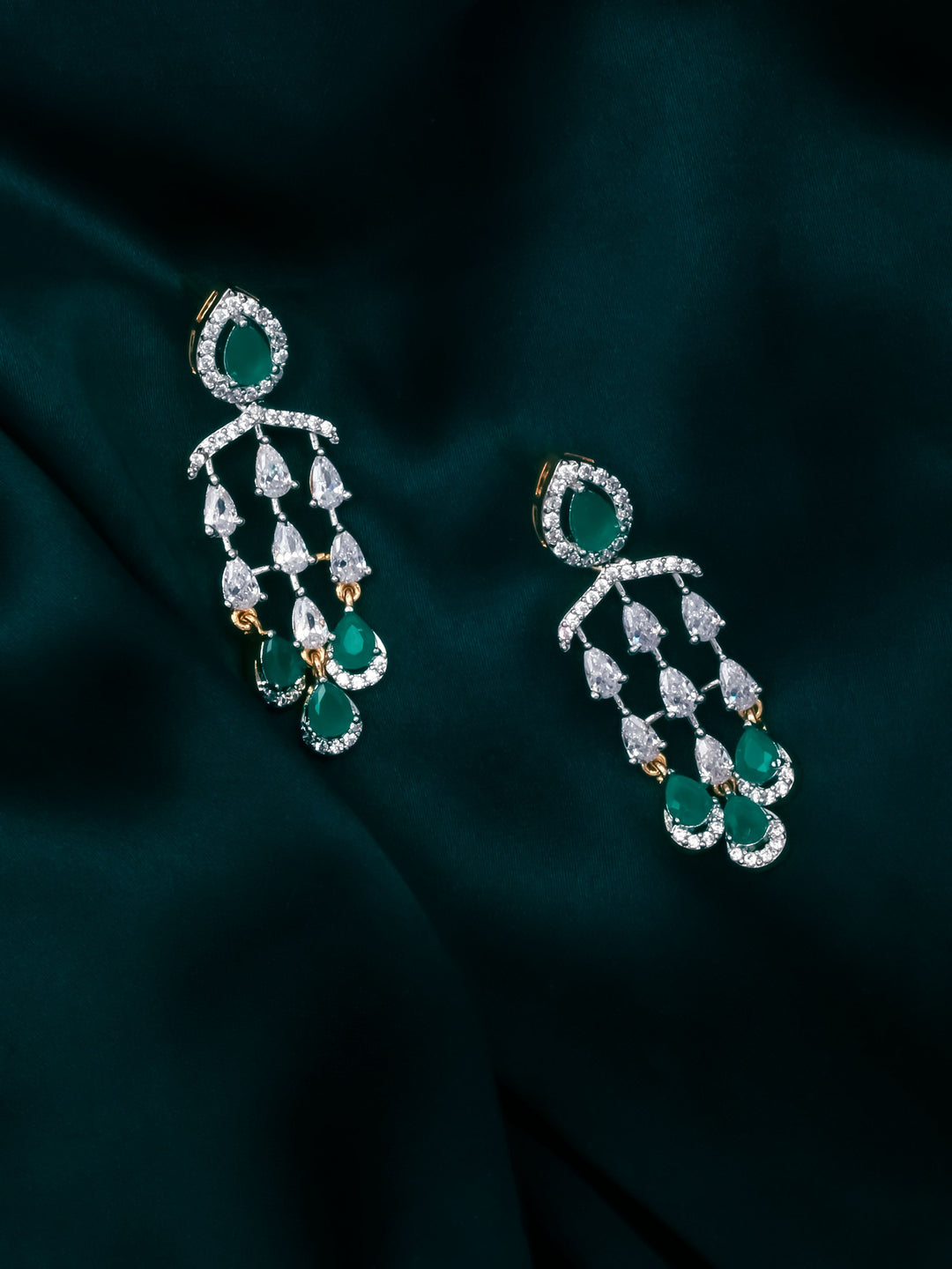White Stones Drop &amp; Danglers Earrings