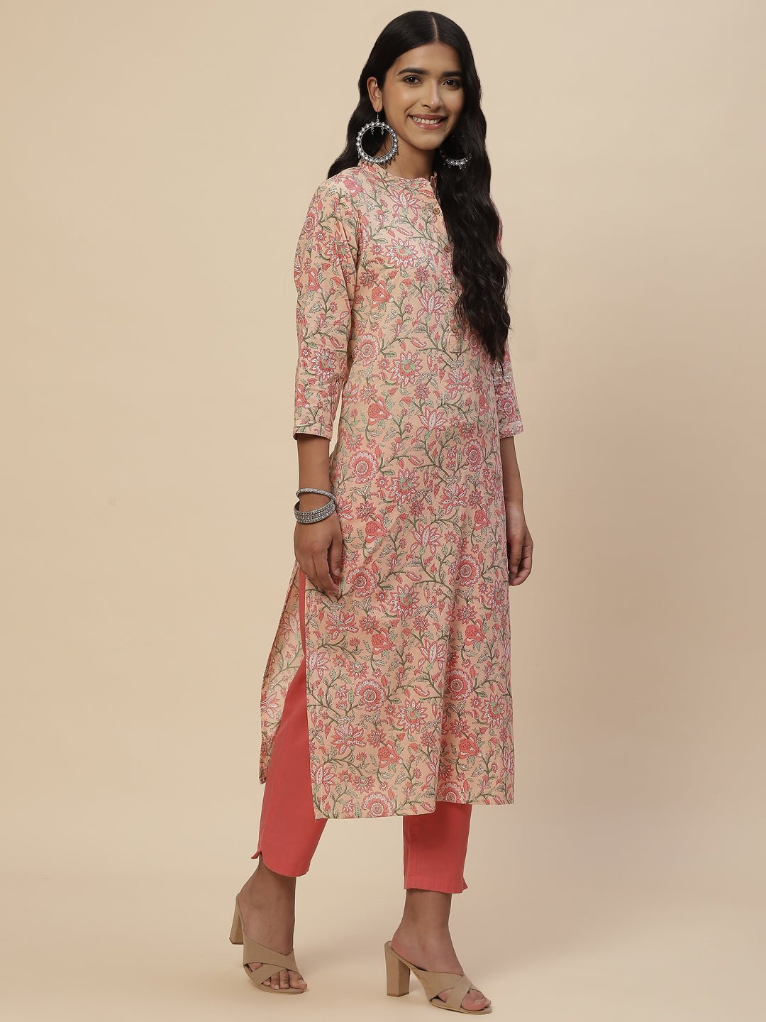 Floral Printed Cotton Kurta